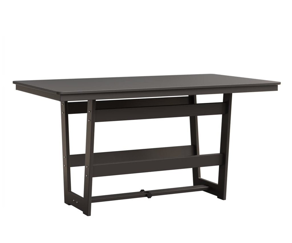 Hudson 40" x 70" Rectangle Table - Counter Height Rockwood Outdoor Furniture Hammered Top: Stainless MGP Graphite 