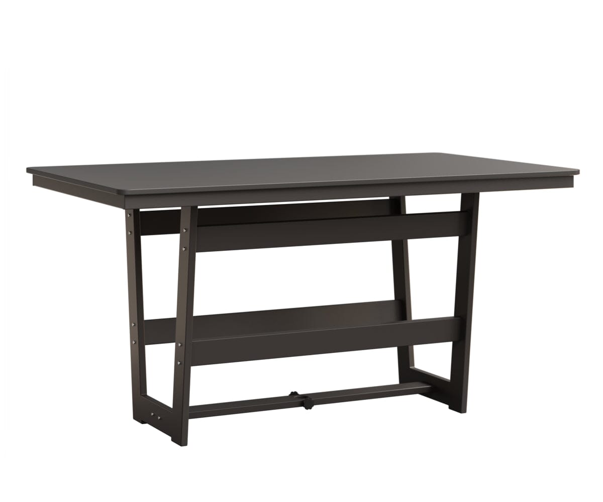Hudson 40" x 70" Rectangle Table - Counter Height Rockwood Outdoor Furniture Hammered Top: Stainless MGP Graphite 
