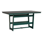 Hudson 40" x 70" Rectangle Table - Counter Height Rockwood Outdoor Furniture Hammered Top: Stainless MGP Teal 