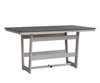 Hudson 40" x 70" Rectangle Table - Counter Height Rockwood Outdoor Furniture Hammered Top: Stainless MGP White 