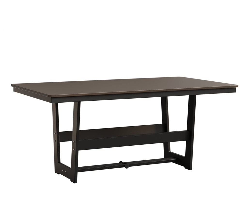 Hudson 40" x 70" Rectangle Table - Dining Height Rockwood Outdoor Furniture Hammered Top: Bronze MGP Black 
