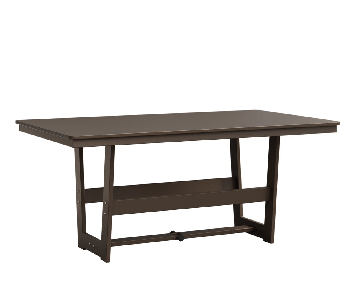 Hudson 40" x 70" Rectangle Table - Dining Height Rockwood Outdoor Furniture Hammered Top: Bronze MGP Clay 