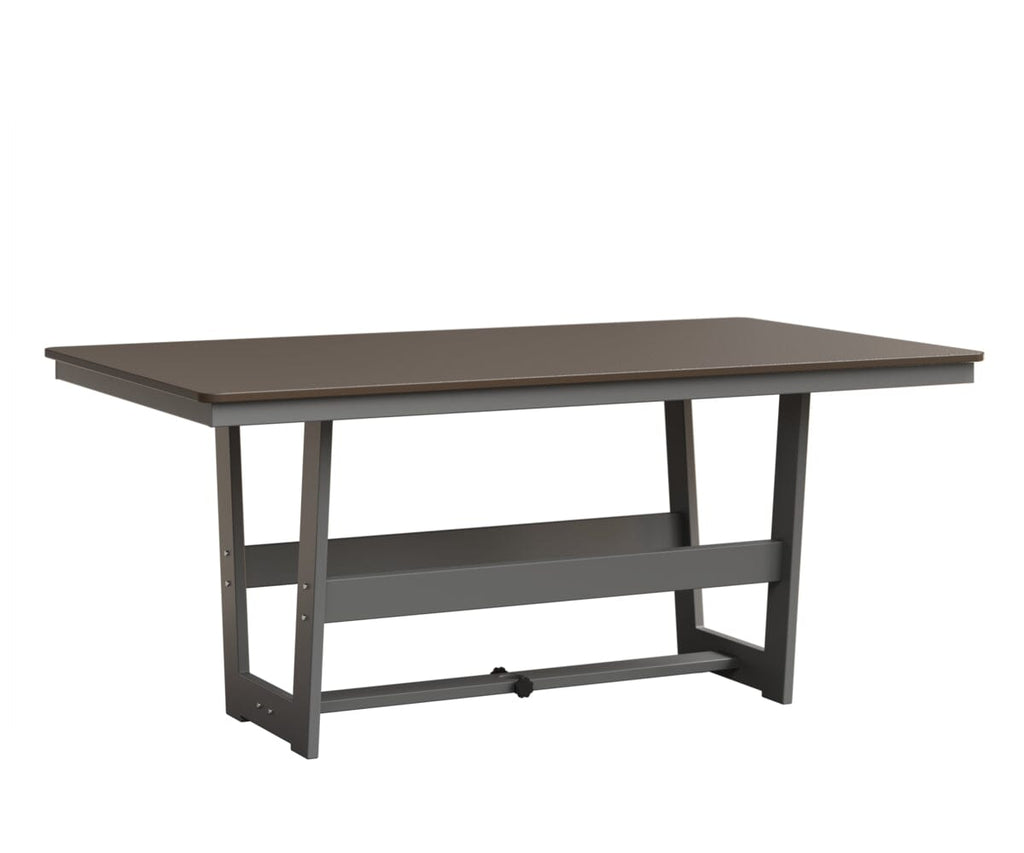 Hudson 40" x 70" Rectangle Table - Dining Height Rockwood Outdoor Furniture Hammered Top: Bronze MGP Fog 