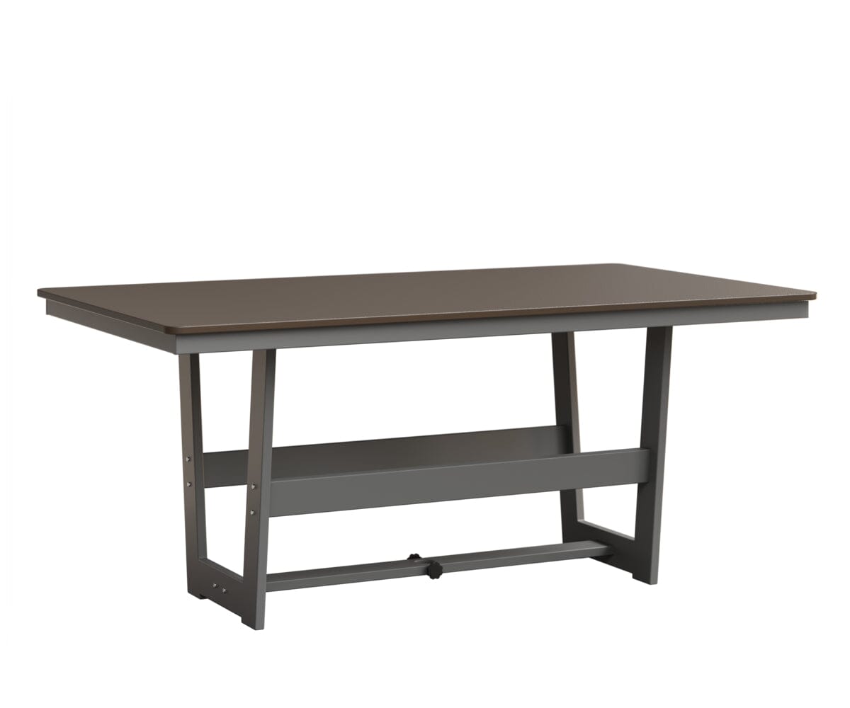 Hudson 40" x 70" Rectangle Table - Dining Height Rockwood Outdoor Furniture Hammered Top: Bronze MGP Fog 