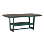 Hudson 40" x 70" Rectangle Table - Dining Height Rockwood Outdoor Furniture Hammered Top: Bronze MGP Teal 