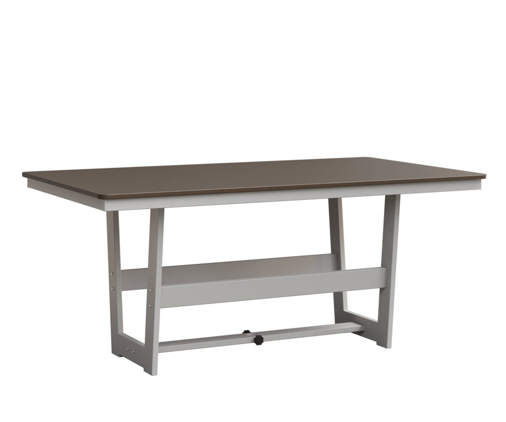 Hudson 40" x 70" Rectangle Table - Dining Height Rockwood Outdoor Furniture Hammered Top: Bronze MGP White 