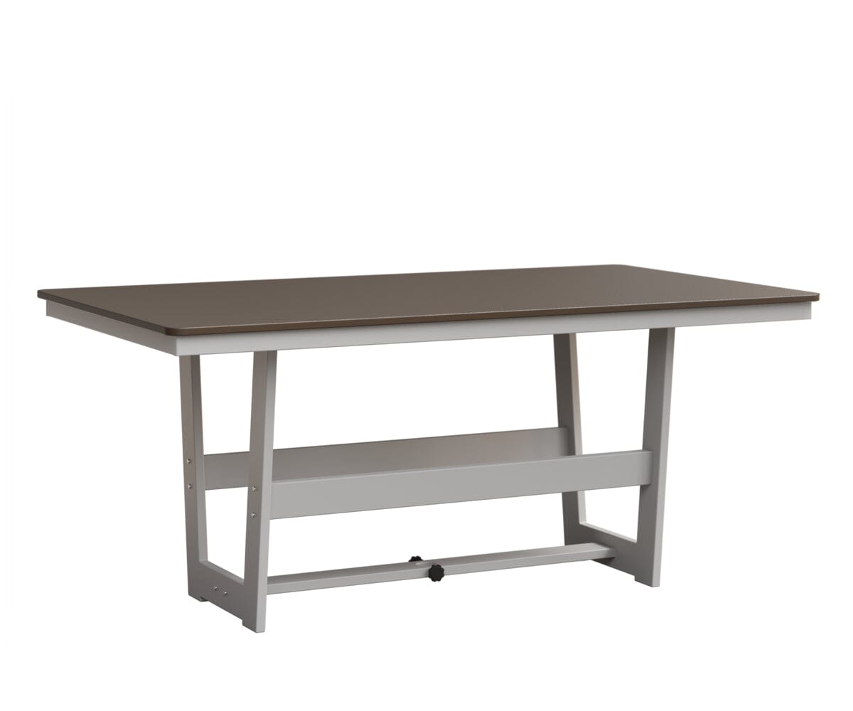 Hudson 40" x 70" Rectangle Table - Dining Height Rockwood Outdoor Furniture Hammered Top: Bronze MGP White 