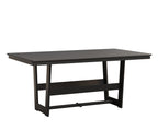 Hudson 40" x 70" Rectangle Table - Dining Height Rockwood Outdoor Furniture Hammered Top: Stainless MGP Black 