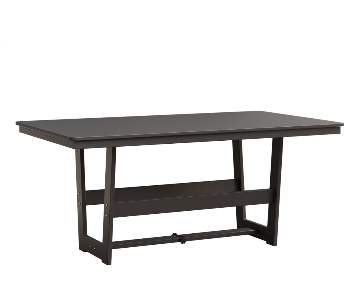 Hudson 40" x 70" Rectangle Table - Dining Height Rockwood Outdoor Furniture Hammered Top: Stainless MGP Graphite 