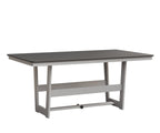 Hudson 40" x 70" Rectangle Table - Dining Height Rockwood Outdoor Furniture Hammered Top: Stainless MGP White 