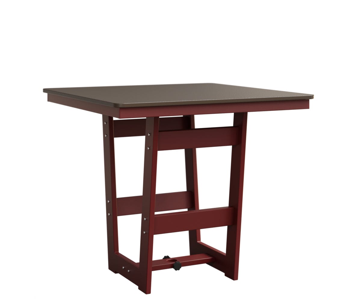 Hudson 40" x 40" Square Table - Bar Height Rockwood Outdoor Furniture Hammered Top: Bronze MGP Red 