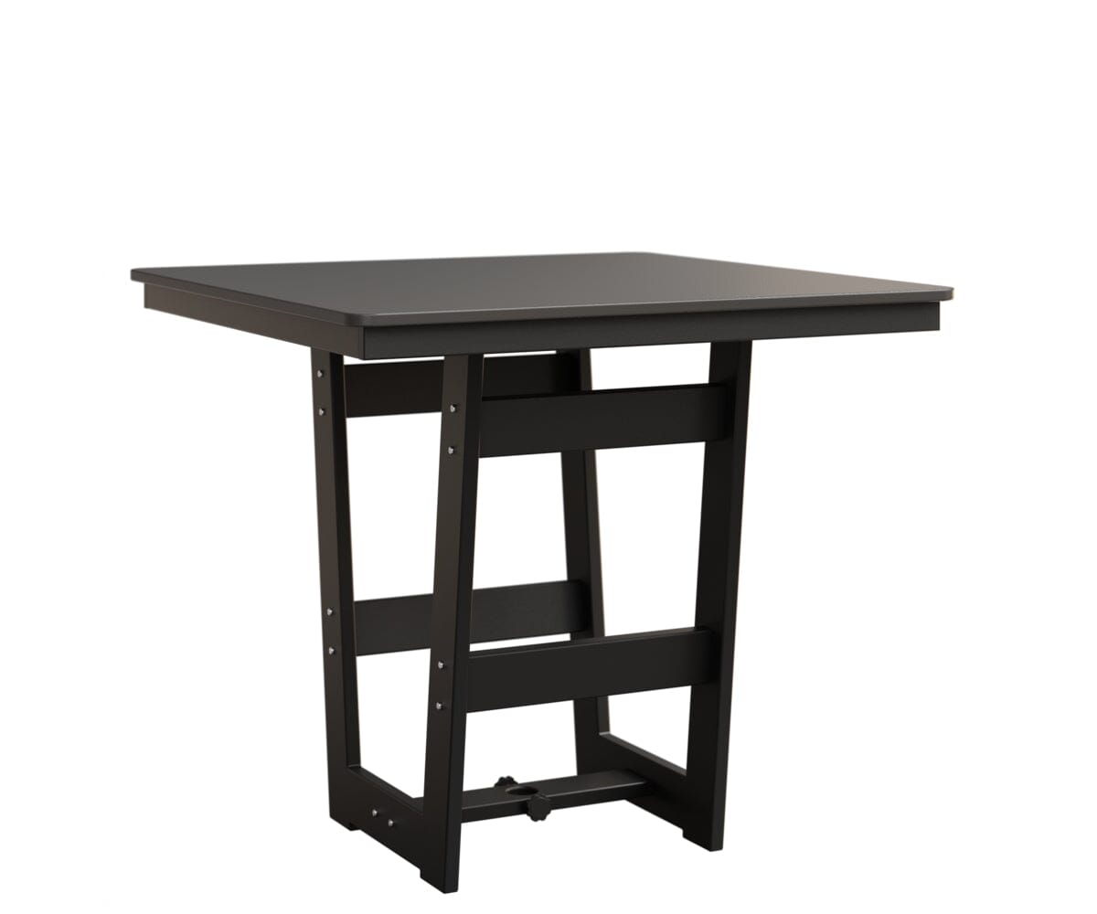 Hudson 40" x 40" Square Table - Bar Height Rockwood Outdoor Furniture Hammered Top: Stainless MGP Black 