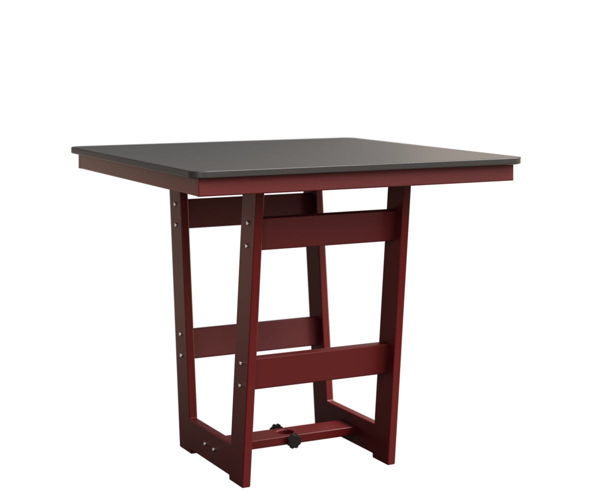 Hudson 40" x 40" Square Table - Bar Height Rockwood Outdoor Furniture Hammered Top: Stainless MGP Red 