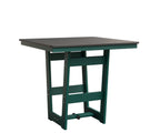 Hudson 40" x 40" Square Table - Bar Height Rockwood Outdoor Furniture Hammered Top: Stainless MGP Teal 