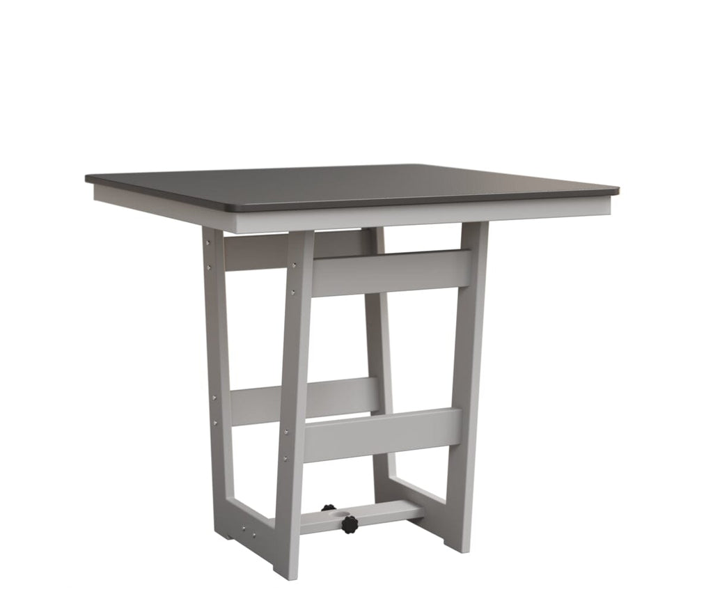 Hudson 40" x 40" Square Table - Bar Height Rockwood Outdoor Furniture Hammered Top: Stainless MGP White 