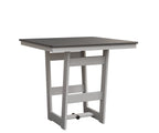 Hudson 40" x 40" Square Table - Bar Height Rockwood Outdoor Furniture Hammered Top: Stainless MGP White 