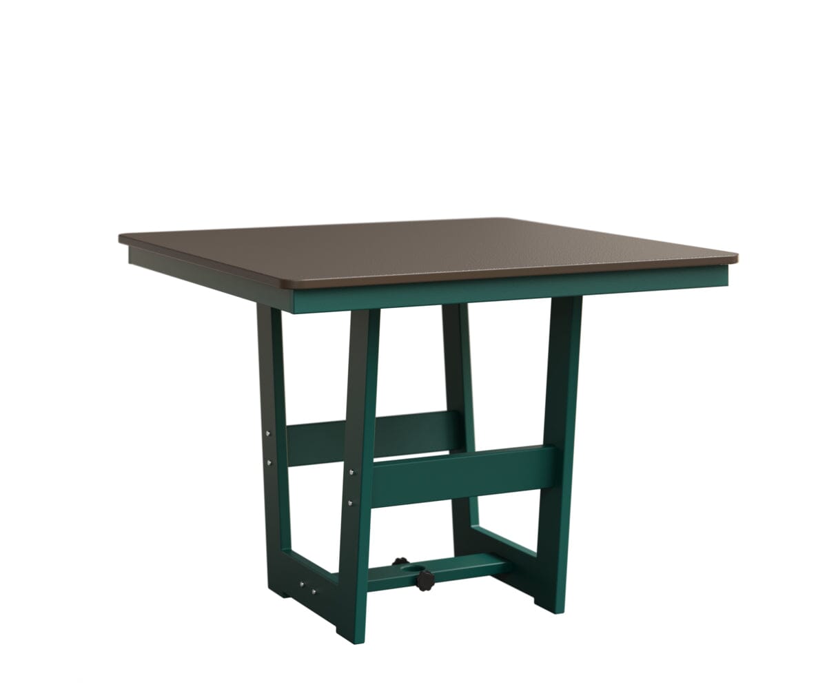 Hudson 40" x 40" Square Table - Dining Height Rockwood Outdoor Furniture Hammered Top: Bronze MGP Teal 