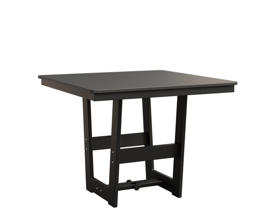 Hudson 40" x 40" Square Table - Dining Height Rockwood Outdoor Furniture Hammered Top: Stainless MGP Black 