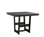 Hudson 40" x 40" Square Table - Dining Height Rockwood Outdoor Furniture Hammered Top: Stainless MGP Black 