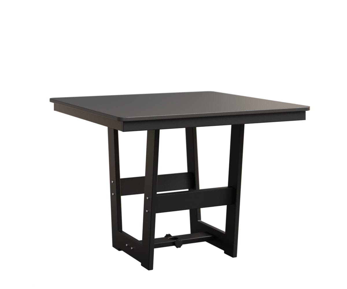 Hudson 40" x 40" Square Table - Dining Height Rockwood Outdoor Furniture Hammered Top: Stainless MGP Black 