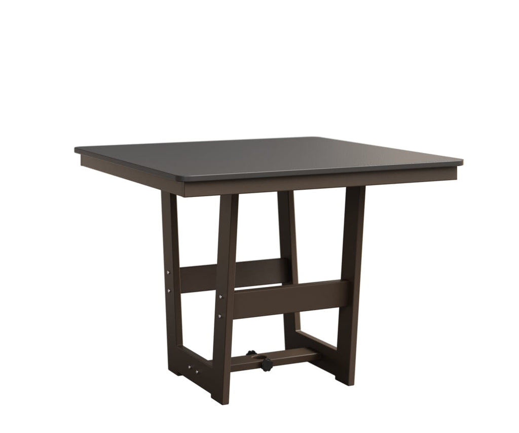 Hudson 40" x 40" Square Table - Dining Height Rockwood Outdoor Furniture Hammered Top: Stainless MGP Clay 