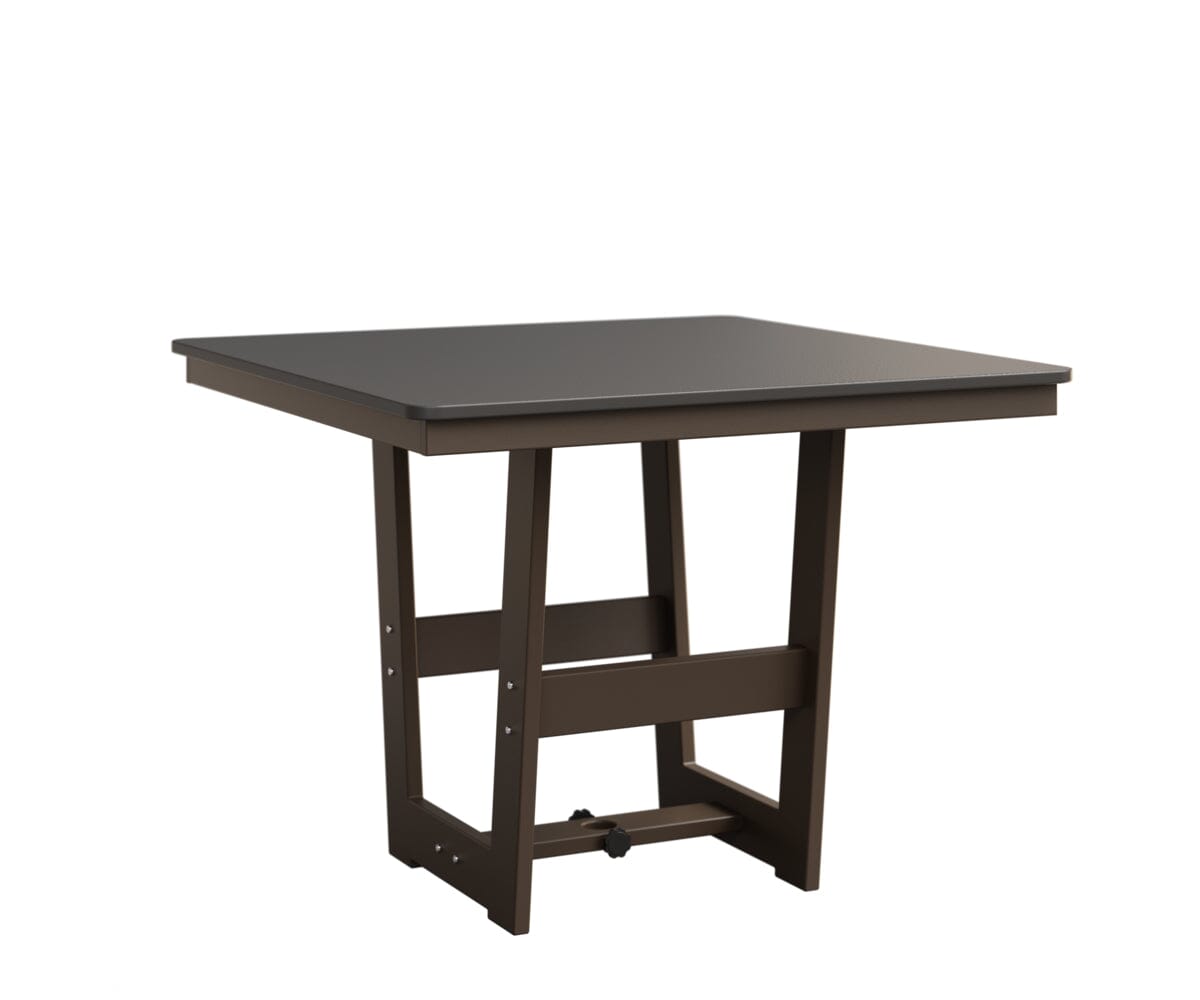 Hudson 40" x 40" Square Table - Dining Height Rockwood Outdoor Furniture Hammered Top: Stainless MGP Clay 