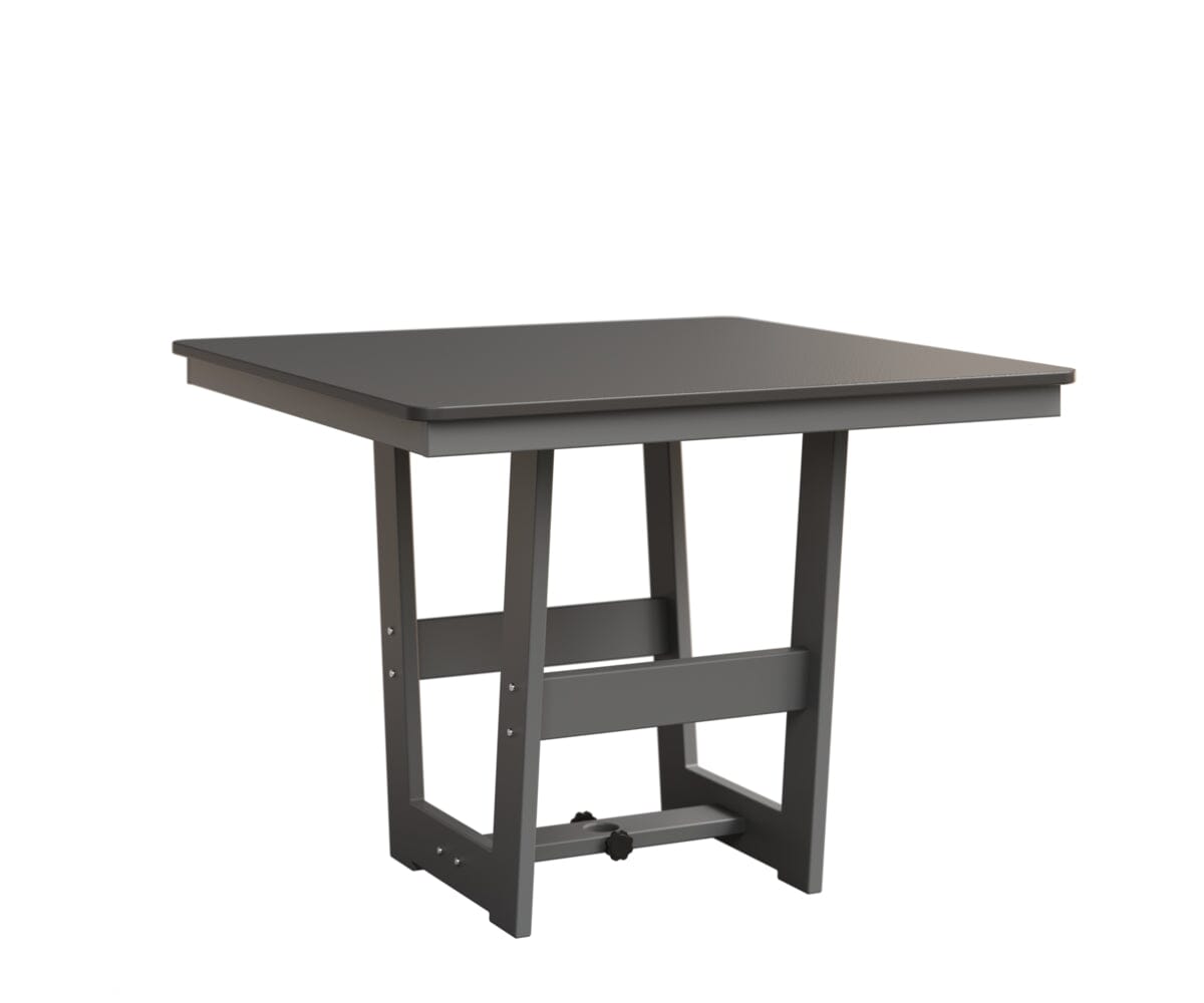 Hudson 40" x 40" Square Table - Dining Height Rockwood Outdoor Furniture Hammered Top: Stainless MGP Fog 