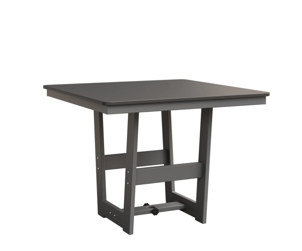 Hudson 40" x 40" Square Table - Dining Height Rockwood Outdoor Furniture Hammered Top: Stainless MGP Graphite 