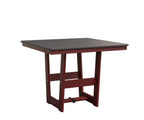 Hudson 40" x 40" Square Table - Dining Height Rockwood Outdoor Furniture Hammered Top: Stainless MGP Red 