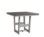 Hudson 40" x 40" Square Table - Dining Height Rockwood Outdoor Furniture Hammered Top: Stainless MGP White 