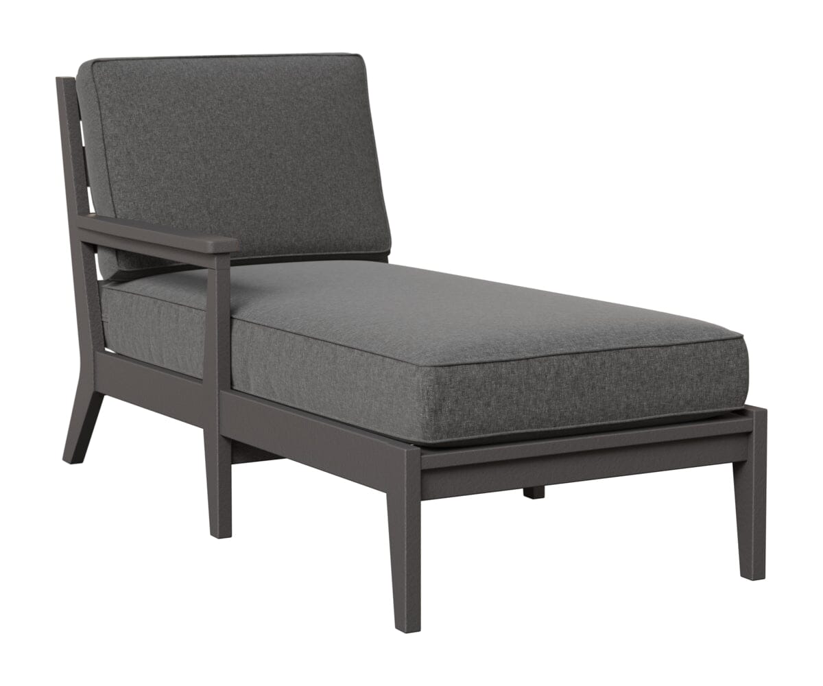 Classic Terrace Right Arm Chaise Lounge Rockwood Outdoor Furniture Smoke Gray 