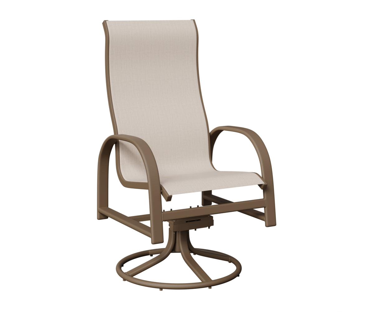 Murphy High-Back Sling Swivel Rocker Dining Chair