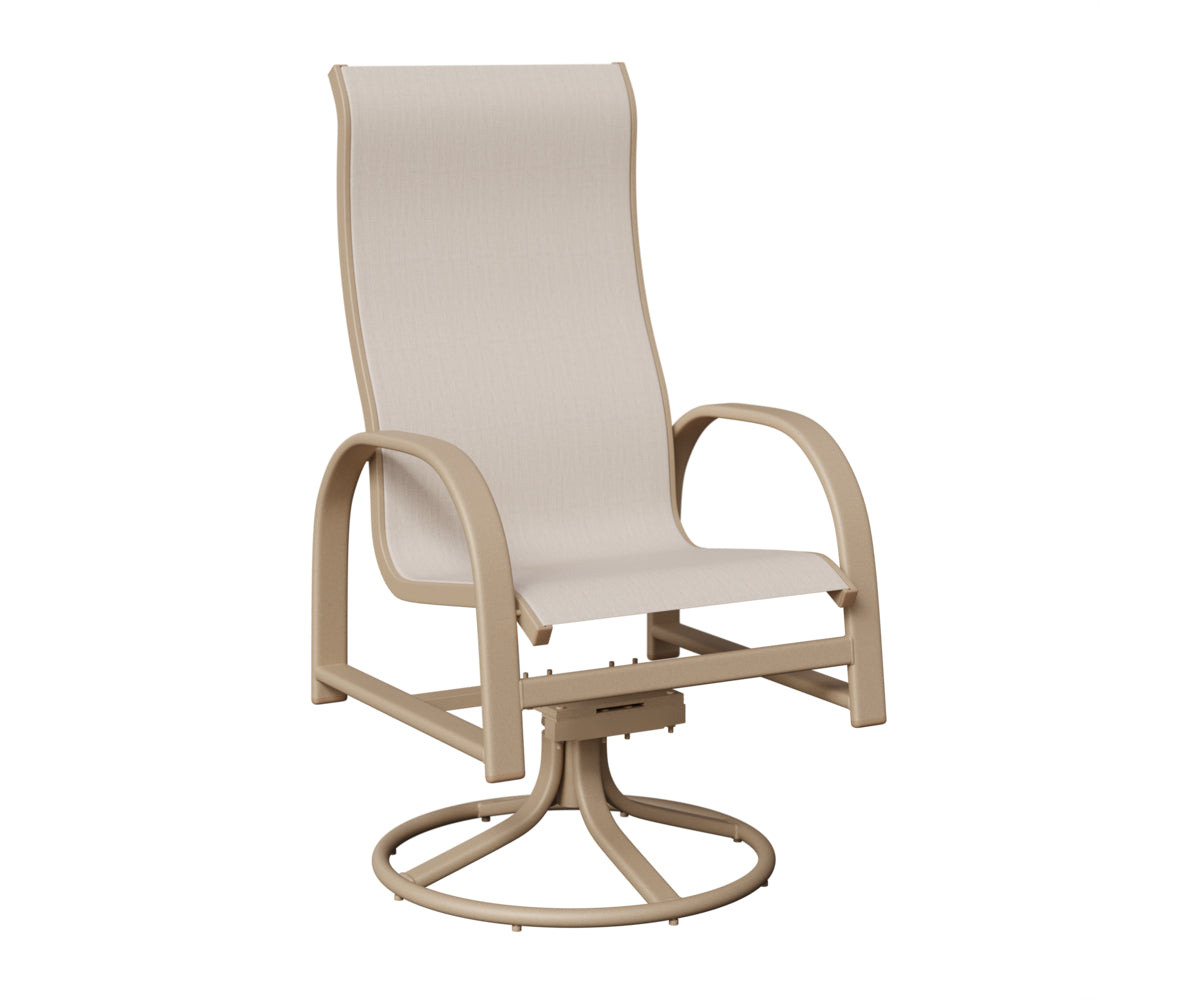 Murphy High-Back Padded Sling Swivel Rocker Dining Chair
