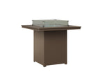 Numa 47" Sq Fire Table Bar Rockwood Outdoor Furniture Hammered Top: Bronze MGP Clay 