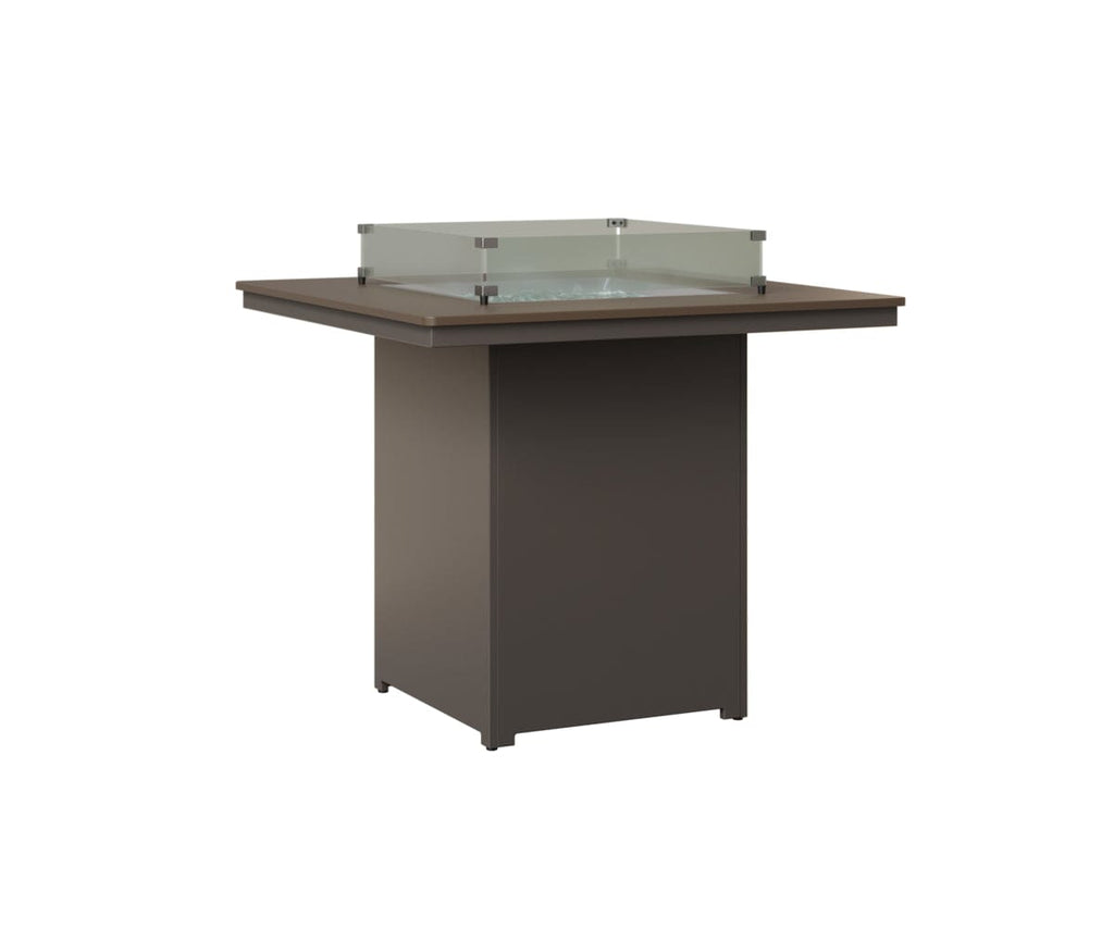 Numa 47" Sq Fire Table Bar Rockwood Outdoor Furniture Hammered Top: Bronze MGP Graphite 
