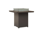 Numa 47" Sq Fire Table Bar Rockwood Outdoor Furniture Hammered Top: Bronze MGP Graphite 