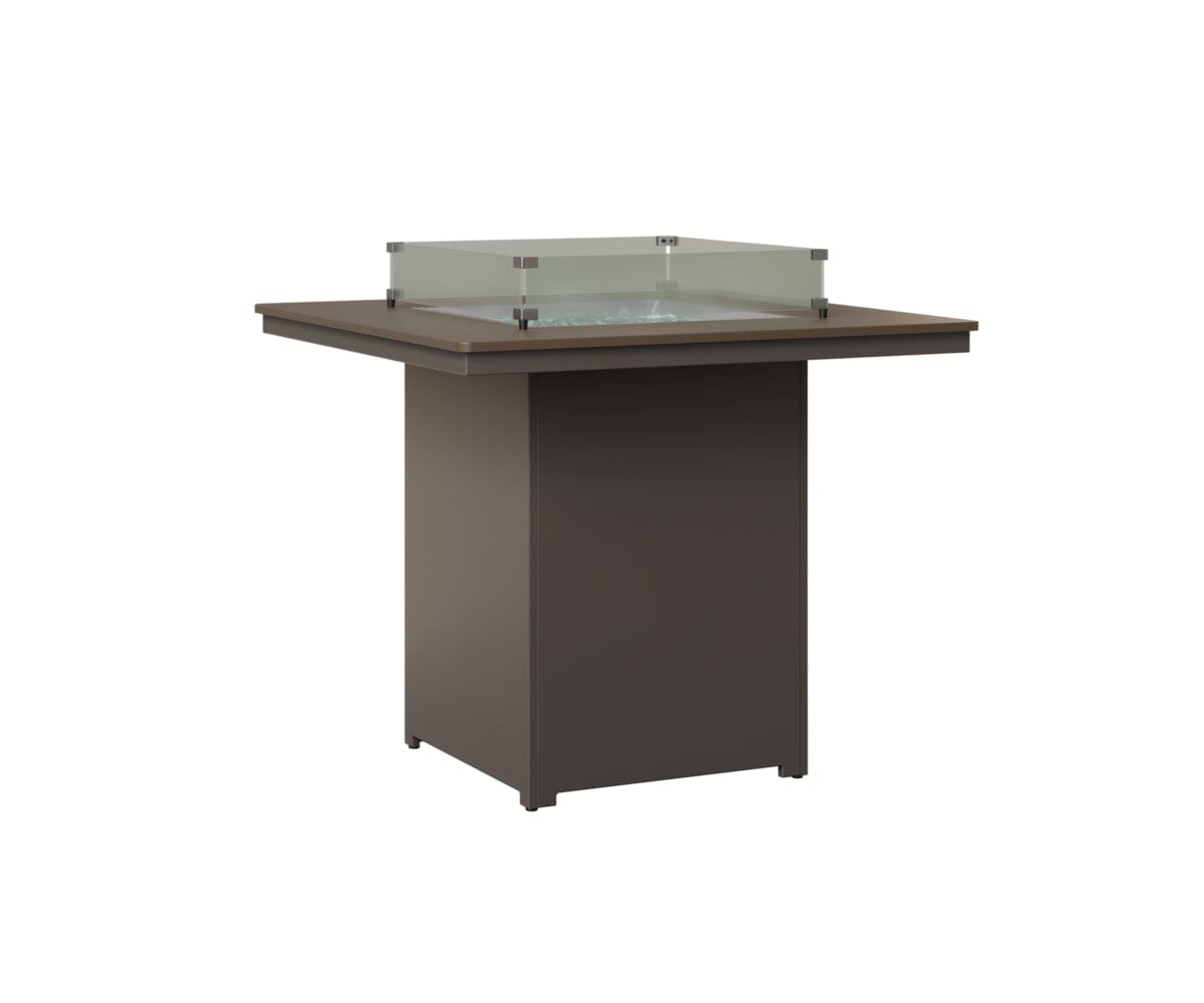 Numa 47" Sq Fire Table Bar Rockwood Outdoor Furniture Hammered Top: Bronze MGP Graphite 