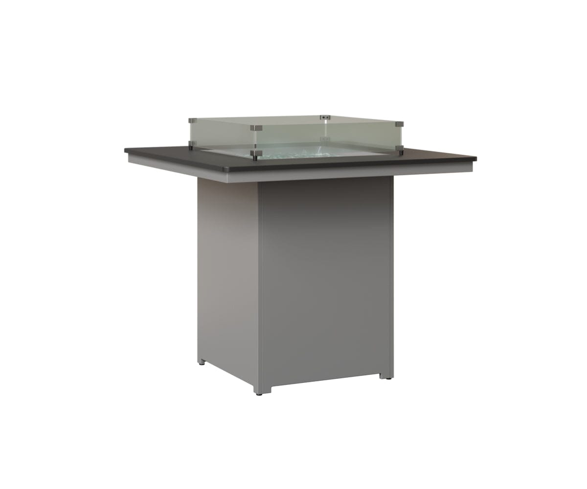 Numa 47" Sq Fire Table Bar Rockwood Outdoor Furniture MGP Black MGP Fog 