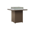 Numa 47" Sq Fire Table Bar Rockwood Outdoor Furniture MGP White MGP Clay 