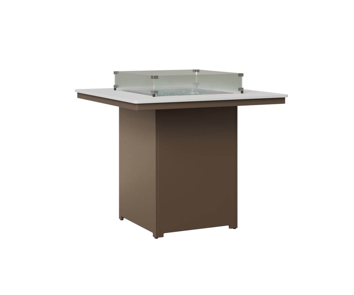 Numa 47" Sq Fire Table Bar Rockwood Outdoor Furniture MGP White MGP Clay 