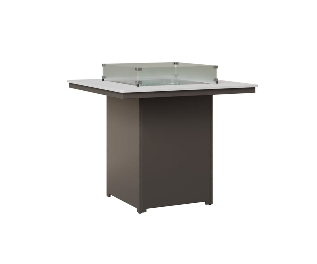Numa 47" Sq Fire Table Bar Rockwood Outdoor Furniture MGP White MGP Graphite 
