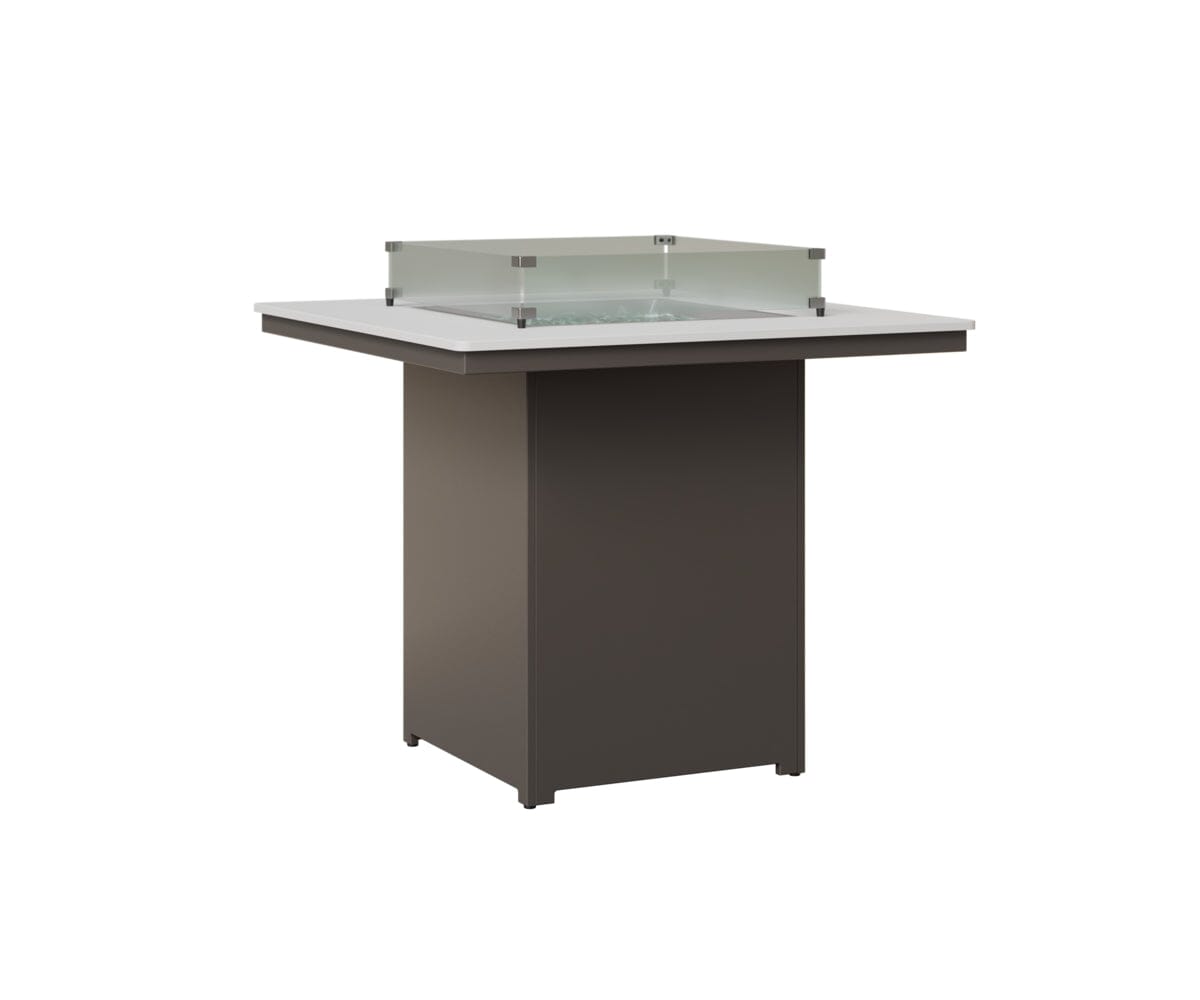 Numa 47" Sq Fire Table Bar Rockwood Outdoor Furniture MGP White MGP Graphite 