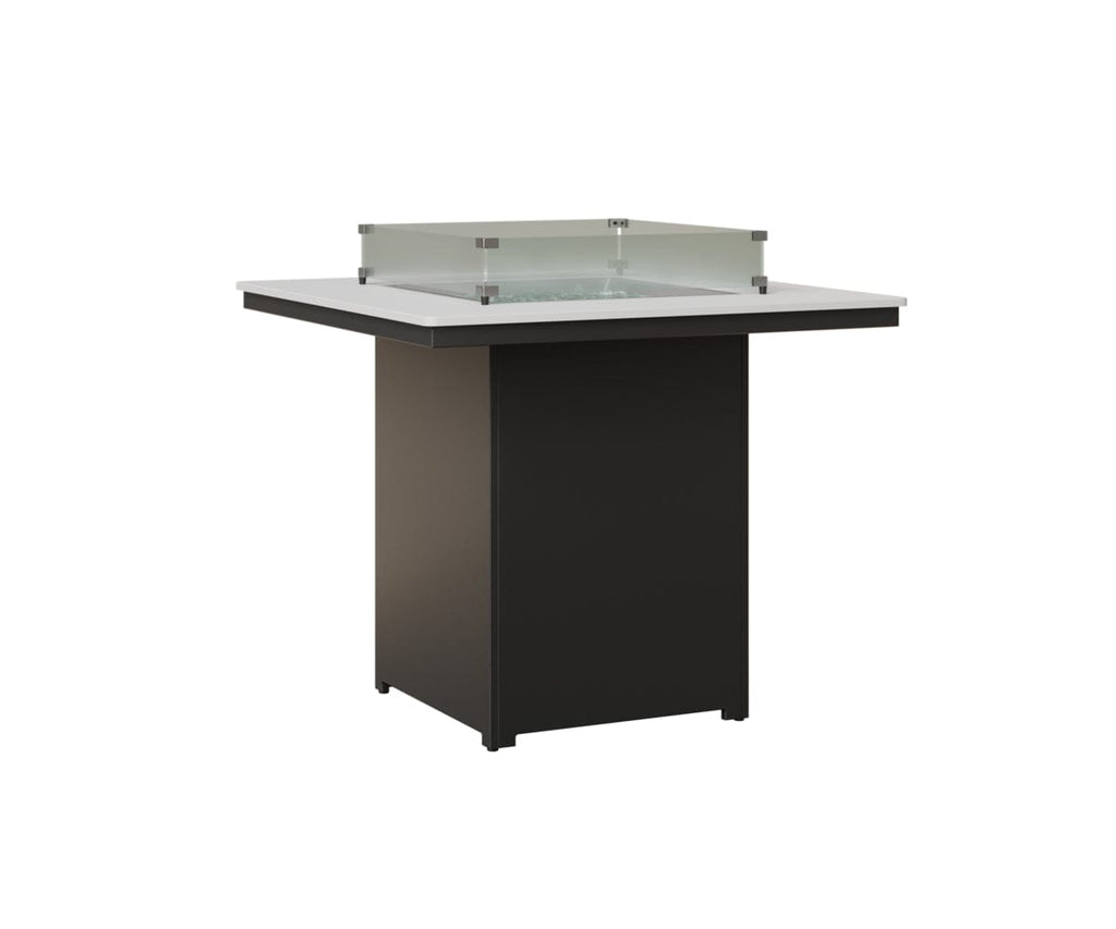 Numa 47" Sq Fire Table Bar Rockwood Outdoor Furniture MGP White MGP Black 