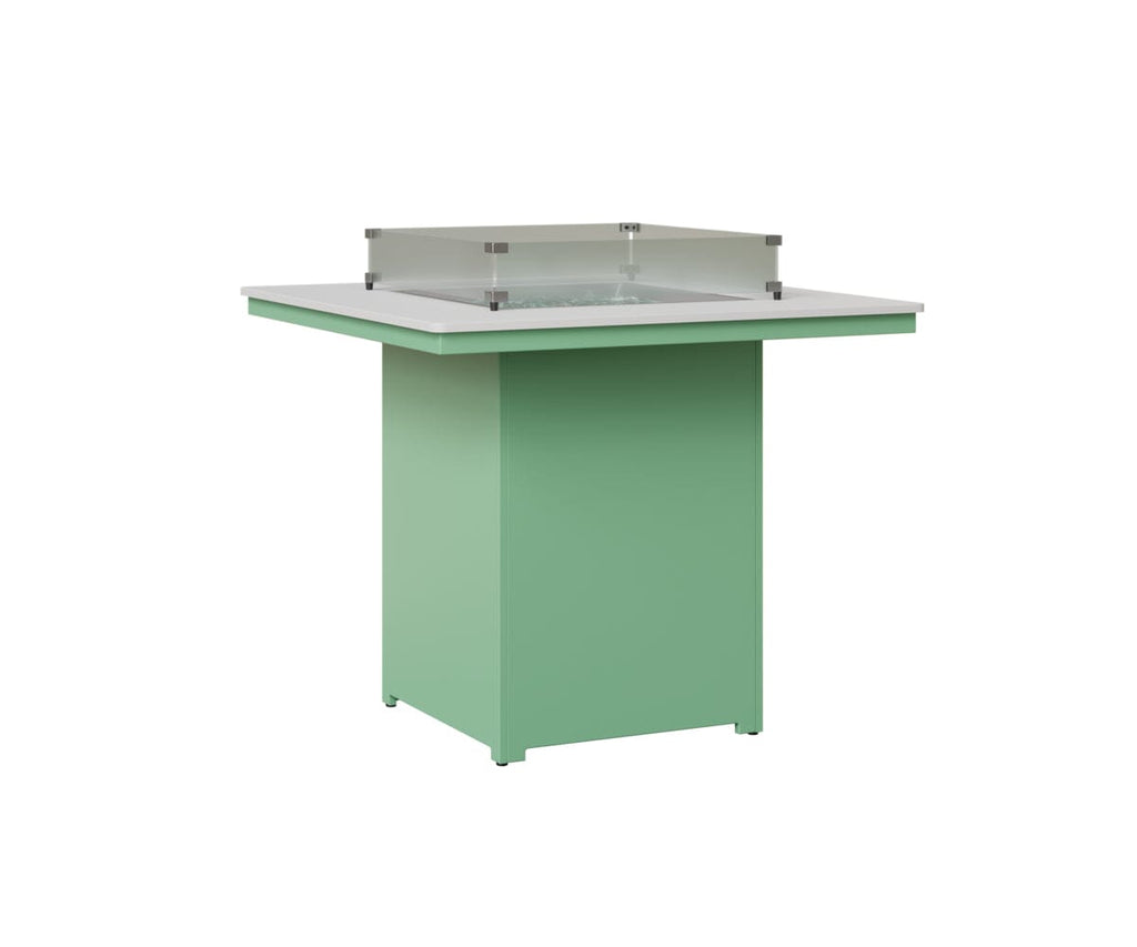 Numa 47" Sq Fire Table Bar Rockwood Outdoor Furniture MGP White MGP Mint 