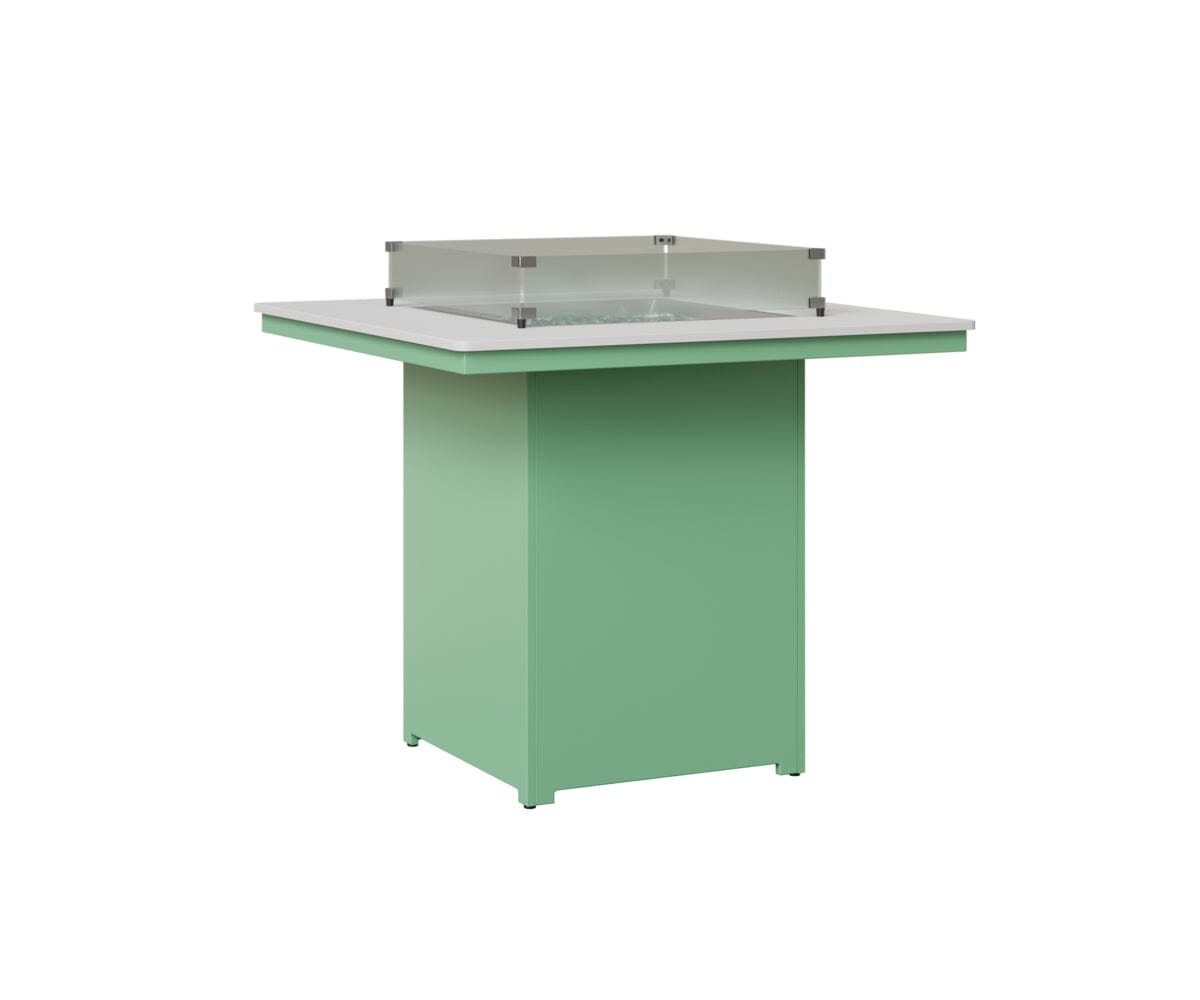 Numa 47" Sq Fire Table Bar Rockwood Outdoor Furniture MGP White MGP Mint 