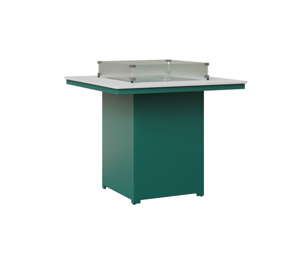 Numa 47" Sq Fire Table Bar Rockwood Outdoor Furniture MGP White MGP Teal 