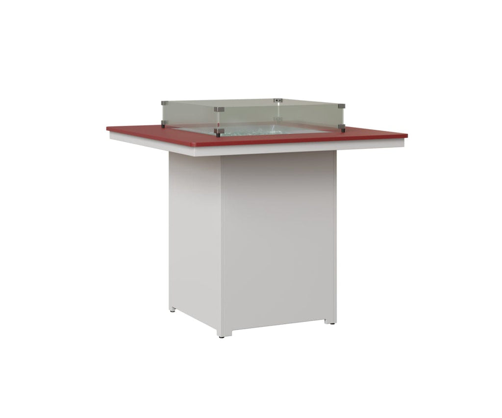 Numa 47" Sq Fire Table Bar Rockwood Outdoor Furniture MGP Red MGP White 