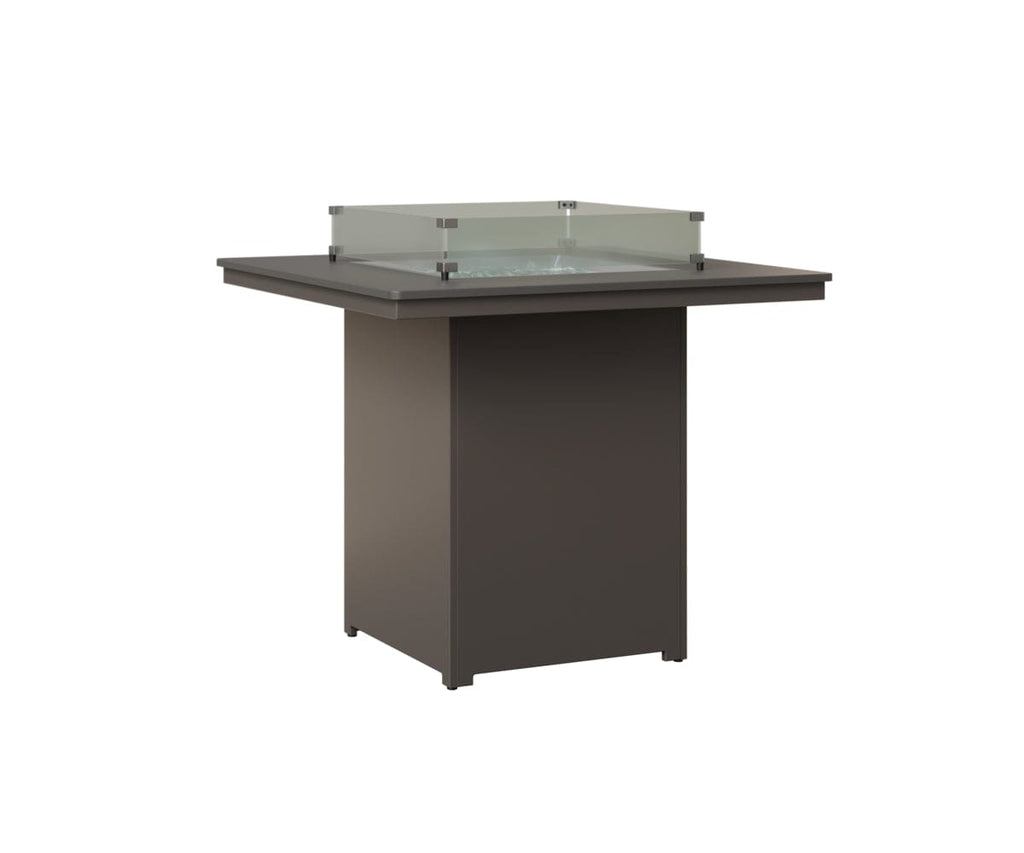 Numa 47" Sq Fire Table Bar Rockwood Outdoor Furniture Hammered Top: Stainless MGP Graphite 