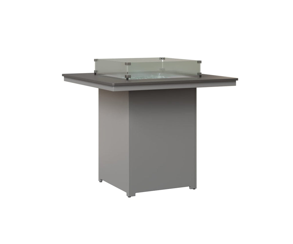 Numa 47" Sq Fire Table Bar Rockwood Outdoor Furniture Hammered Top: Stainless MGP Fog 
