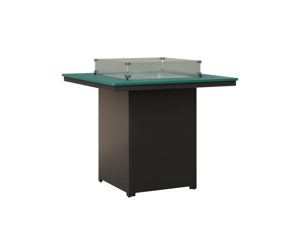Numa 47" Sq Fire Table Bar Rockwood Outdoor Furniture MGP Teal MGP Black 